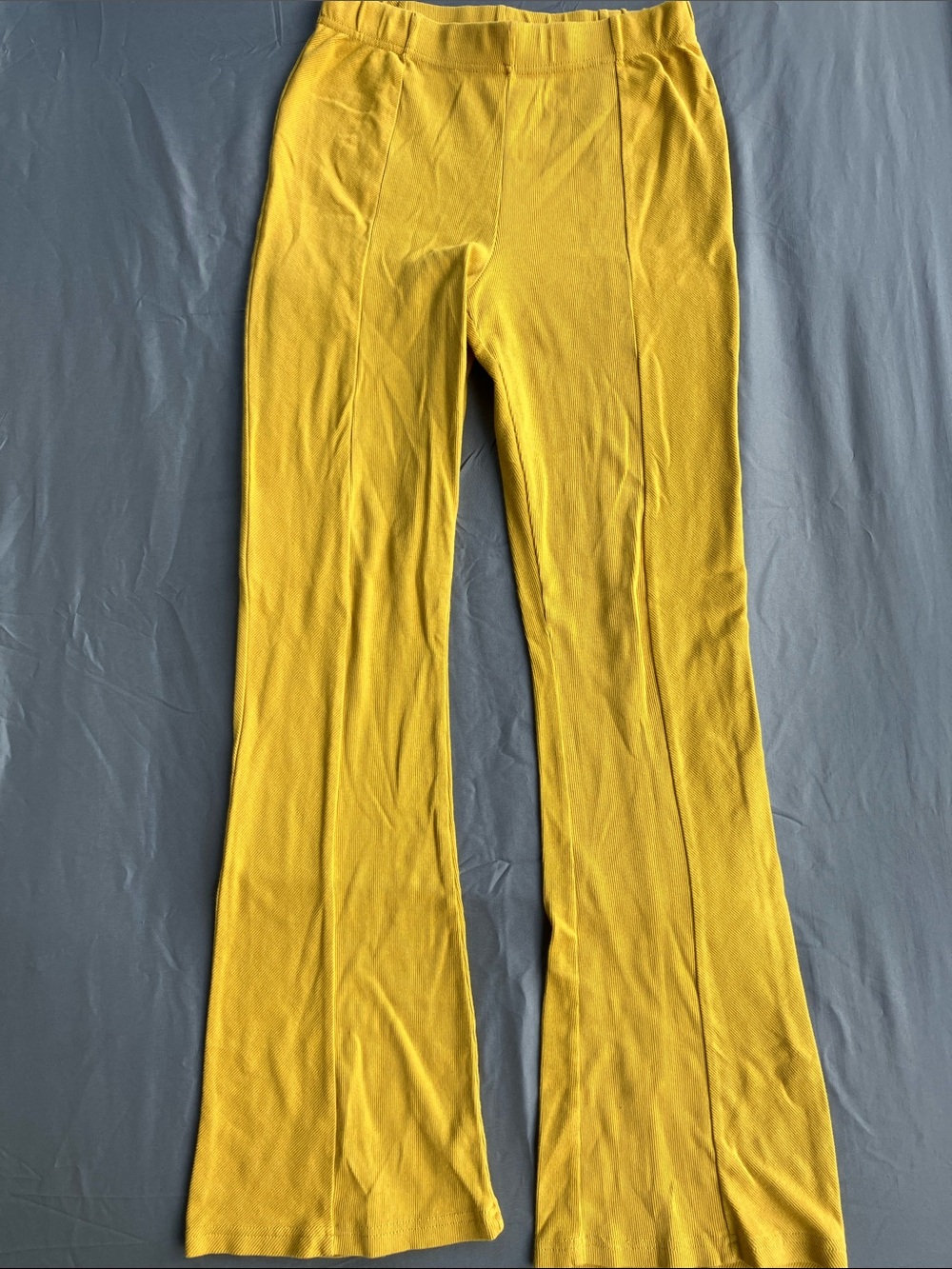 Yellow Flare Bell Bottom Ribbed High Waisted with Front Seam Large from Tilly’s